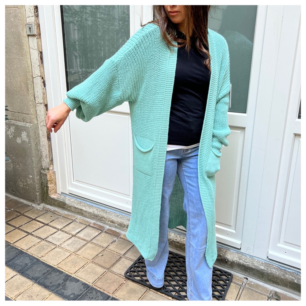 #45 Boho Made In Italy Soft Oversized  Sweater Knit Cardigan - Picture 5 of 8